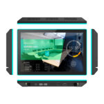 Sleek wall-mounted smart office control panel with capacitive touch interface