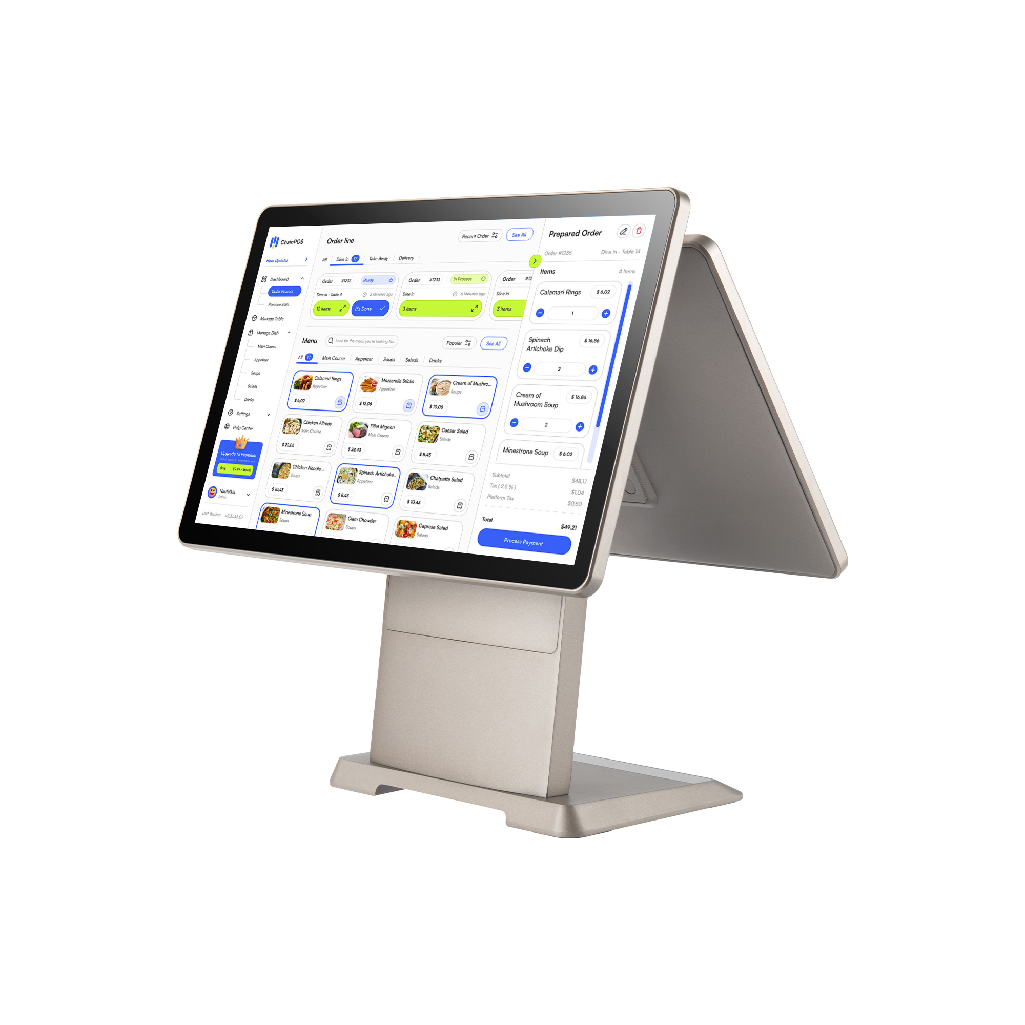 PT1505W/E 15.6″+15.6″ Dual-Screen Desktop POS Terminal | Windows & Android