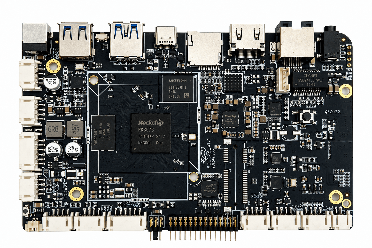 LVK3576 Rockchip RK3576 146 × 102mm Android/Linux ARM Mainboard with 6 TOPS AI Computing