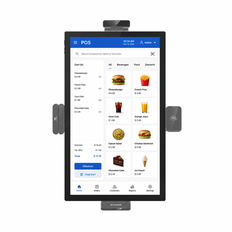 PR2203 21.5″ Android Wall-Mounted Self-Service Kiosk with Optional Peripheral Modules