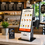 PR1504/PR2204/PR2404 15.6″/21.5″/23.8″ Android Desktop Self Service Kiosk with Printer & QR Code Scanner