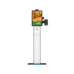 PR1502/PR2202/PR2402 15.6″/21.5″/23.8″ Android/Windows Floor Standing Self Service Kiosk with Printer & QR Code Scanner