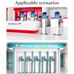 PR1502/PR2202/PR2402 15.6″/21.5″/23.8″ Android/Windows Floor Standing Self Service Kiosk with Printer & QR Code Scanner