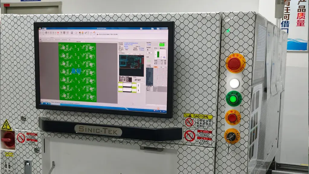 Industrial SMT pick and place machine with a control screen