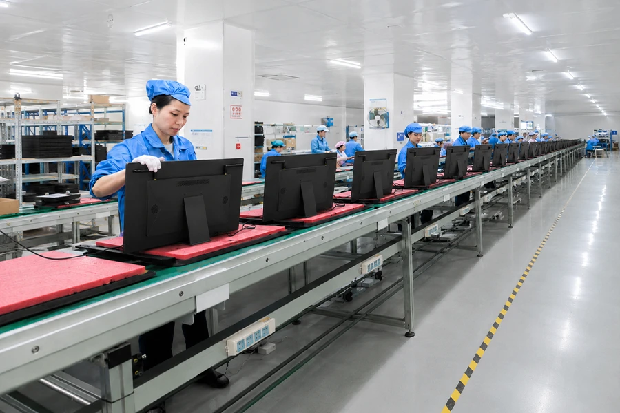 Sheet metal incoming quality control and pre-assembly at a commercial terminal factory