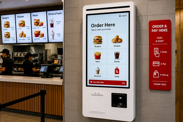 Fast food and QSR restaurant self-ordering kiosk deployment