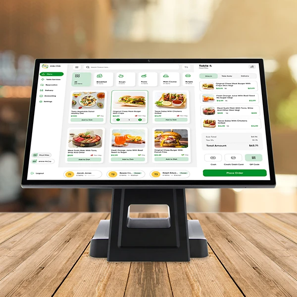 15.6 inch desktop POS and ordering kiosk form factor