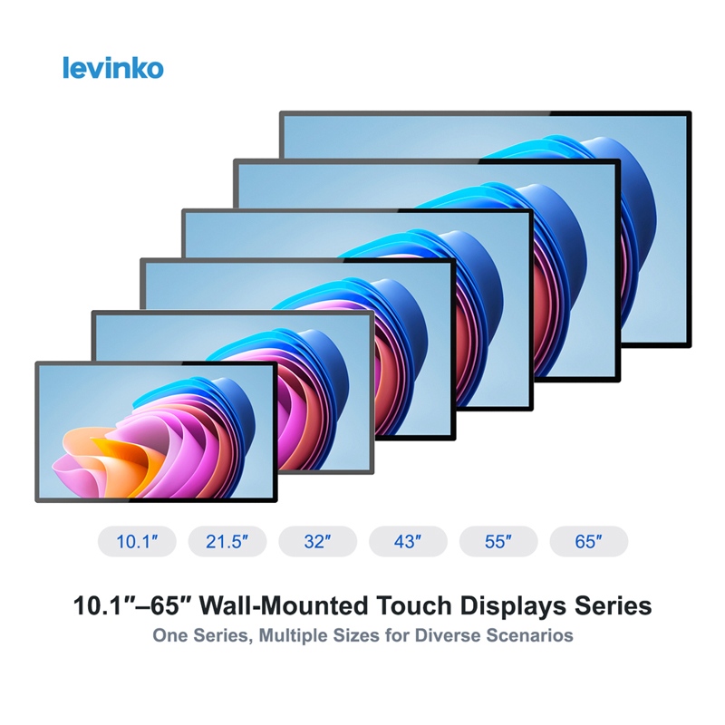 MT**01T Serials 10.1″-65″ Android/Windows Wall-Mounted Touch Display with Wide Viewing Angle & 24/7 Operation